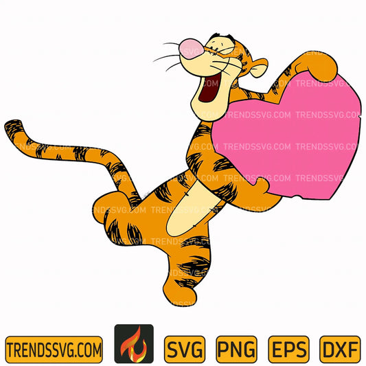 Tiger Valentine's Day Svg TRENDSSVG