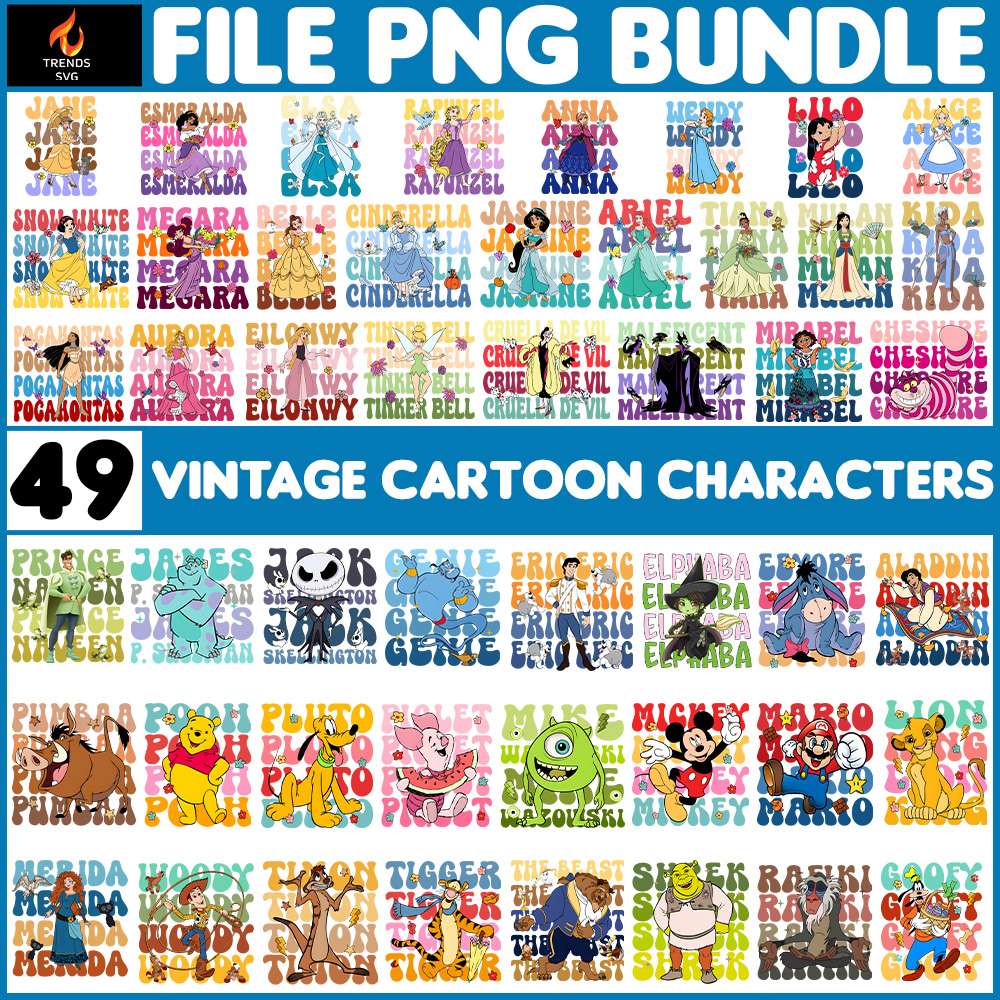 49-File-Vintage-Cartoon-Characters-Png-Bundle