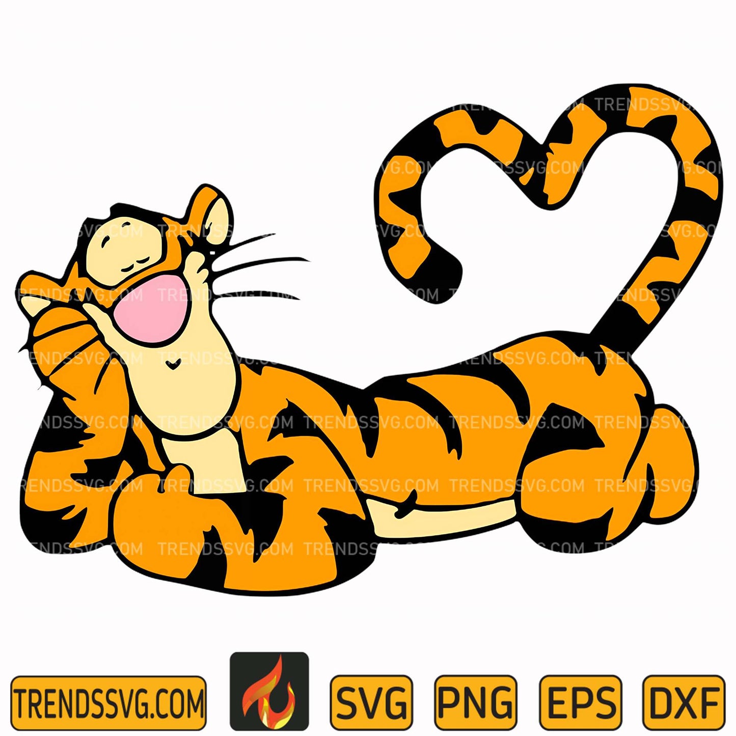 Tiger Valentines Day Svg