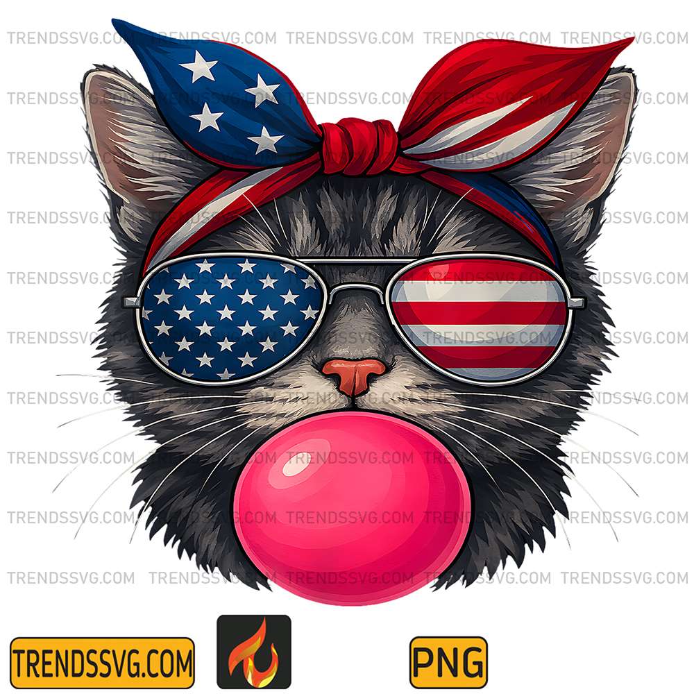 4th-Of-July-Cat-Bubblegum-Patriotic-Cat-Sunglasses-Png
