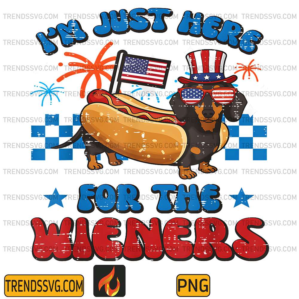 4th-Of-July-Dog-Here-For-Wieners-Dachshund-Hotdog-Png