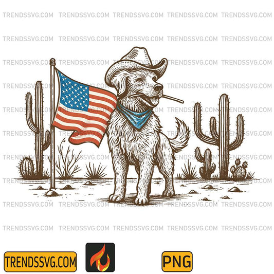 4th-Of-July-Patriotic-Goldendoodle-Cowboy-Png
