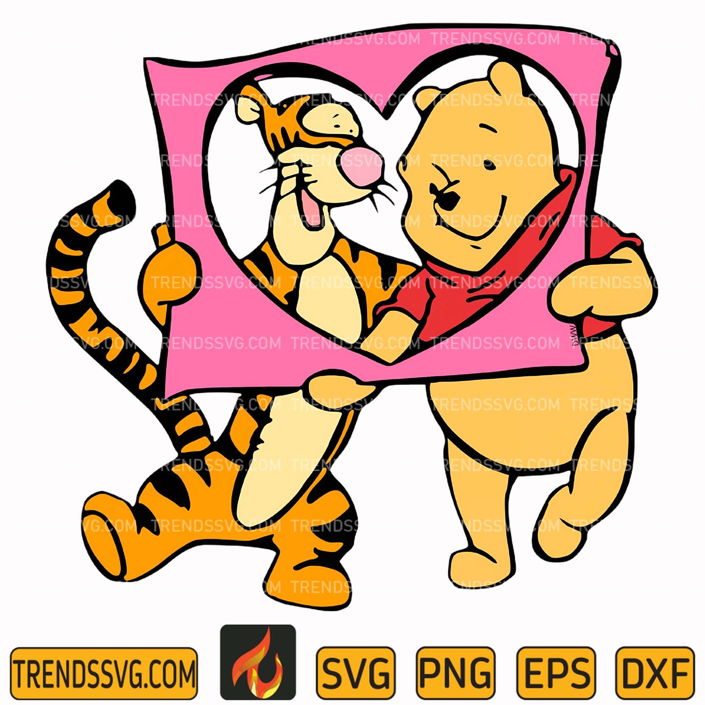 Pooh and Friends Valentine's Day Svg