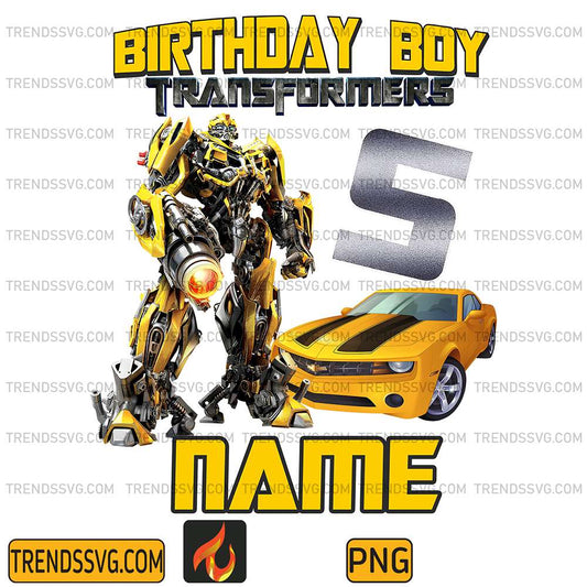 5th-Birthday-Boys-Transformers-Custom-Name-Png-1