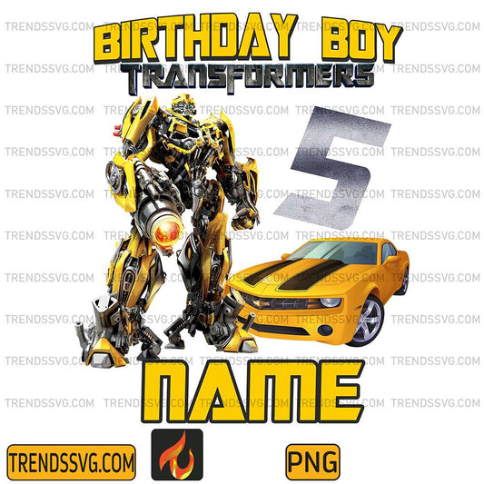5th-Birthday-Boys-Transformers-Custom-Name-Png