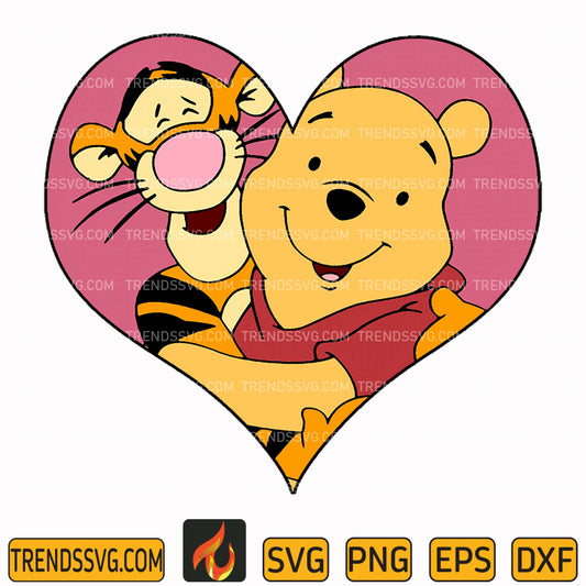 Pooh and Friends Valentine's Day Svg