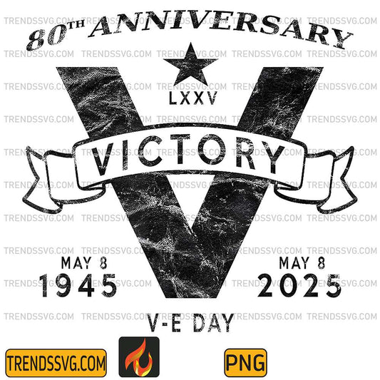 80th-Anniversary-LXXV-Victory-1945-2025-V-E-Day-Png