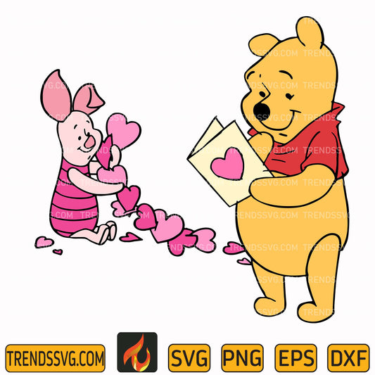 Pooh and Friends Valentine's Day Svg