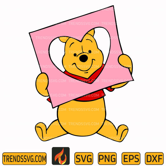 Winnie the Pooh Valentine's Day Svg