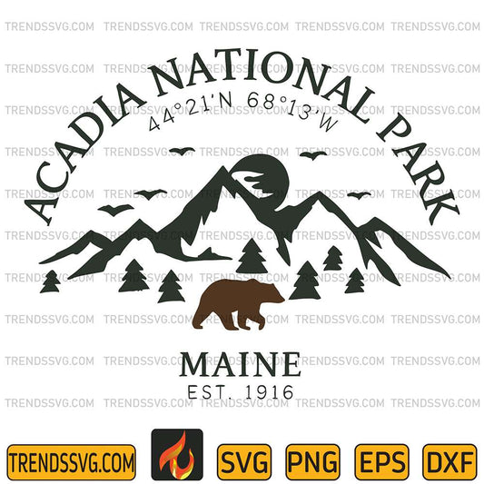 Acadia-National-Park-Maine-Svg