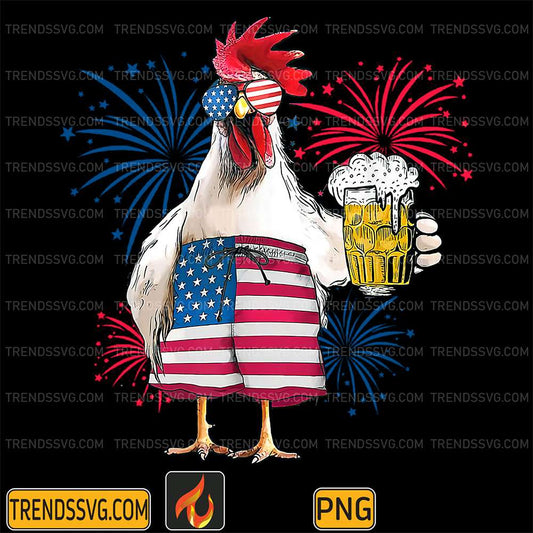 America-Chicken-Beer-4th-Of-July-Png
