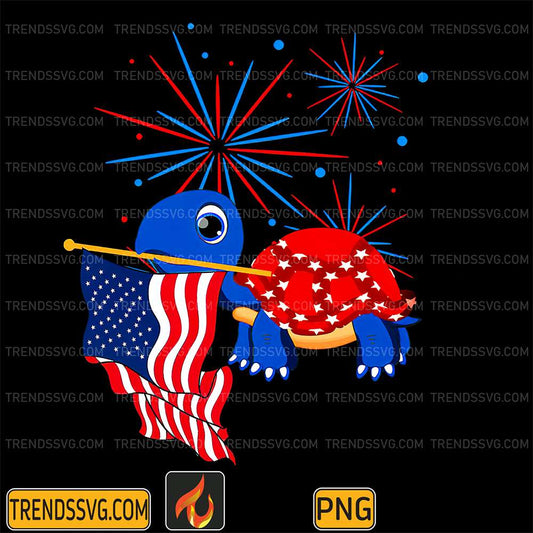 America-Flag-4th-Of-July-Turtle-Png