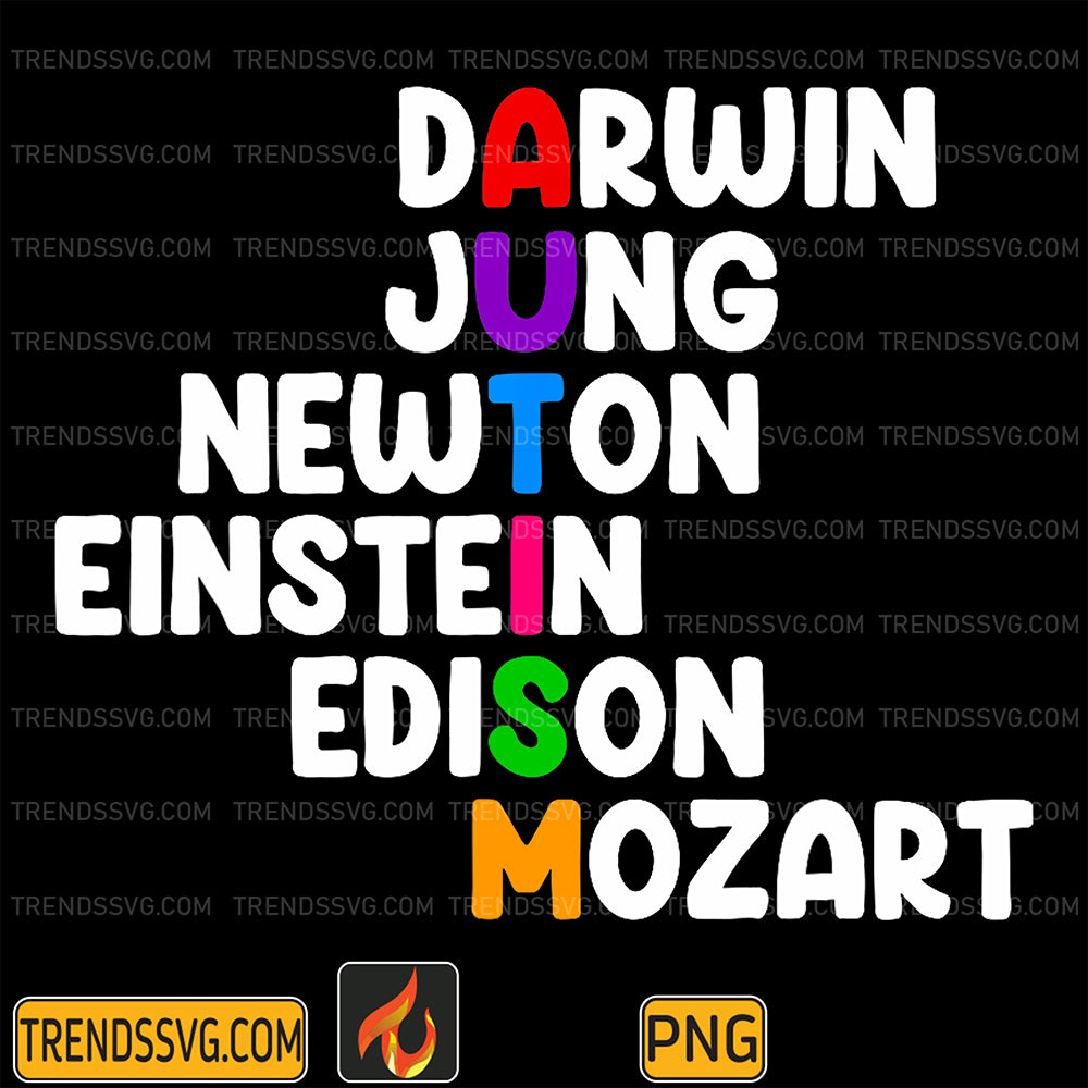AutismDarwinJungNewronEinsteinEdisonMozartPng
