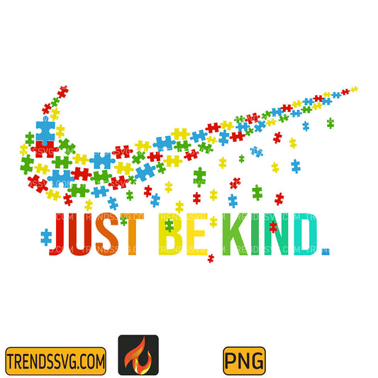 AutismJustBeKindColourfulNikePng