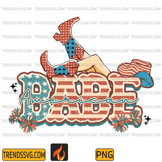 Babe-America-Western-4th-Of-July-Png