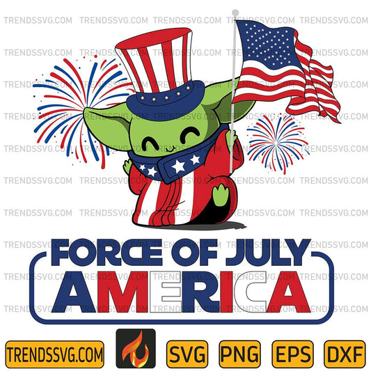 Baby-Yoda-Force-Of-July-America-Svg