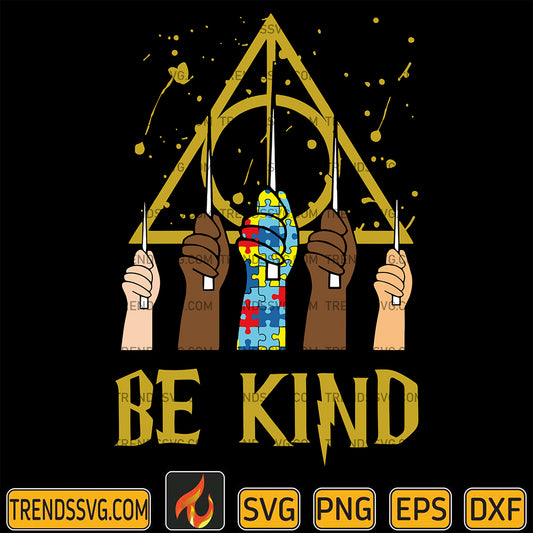 BeKindPuzzleRibbonHarryPotterAutismSvg