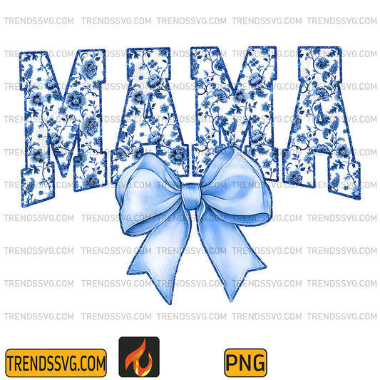 BlueFloralChinoiserieEasterMamaPng