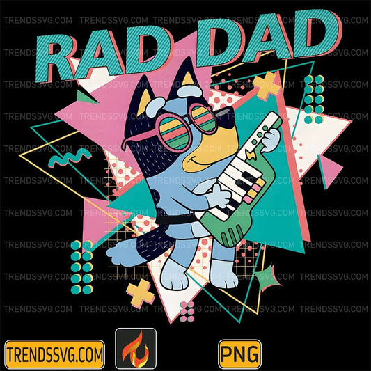 Bluey-Bandit-Rad-Dad-Guitar-Png