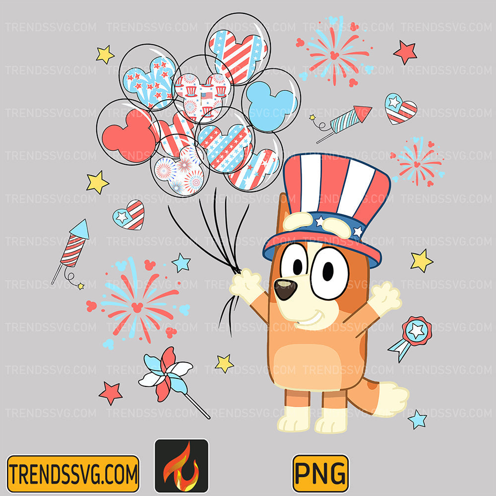 Bluey-Bingo-4th-Of-July-Png