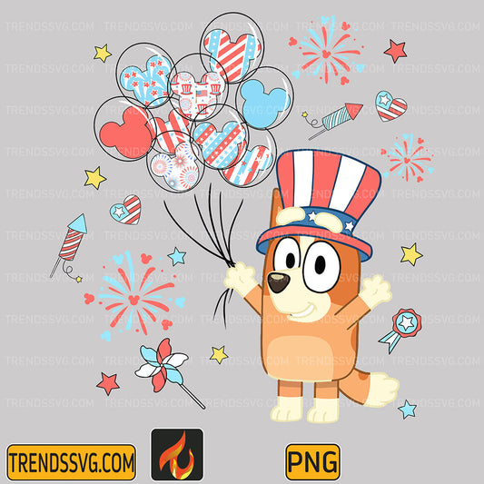 Bluey-Bingo-4th-Of-July-Png