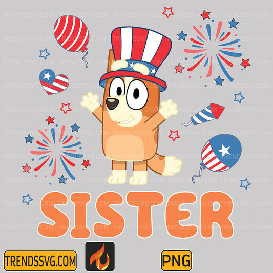 Bluey-Bingo-Sister-4th-Of-July-Png