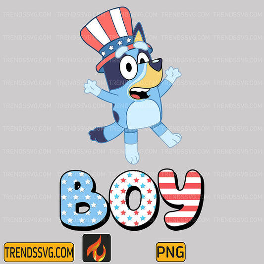 Bluey-Boy-4th-Of-July-Png