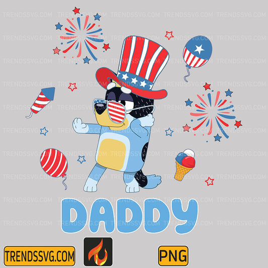 Bluey-Daddy-4th-Of-July-Png