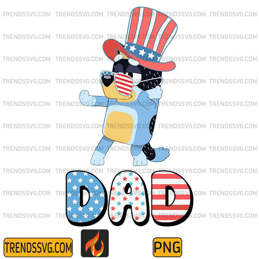 Bluey-Dog-Dad-Fourth-Of-July-Png