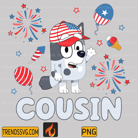 Bluey-Muffin-Cousin-4th-Of-July-Png