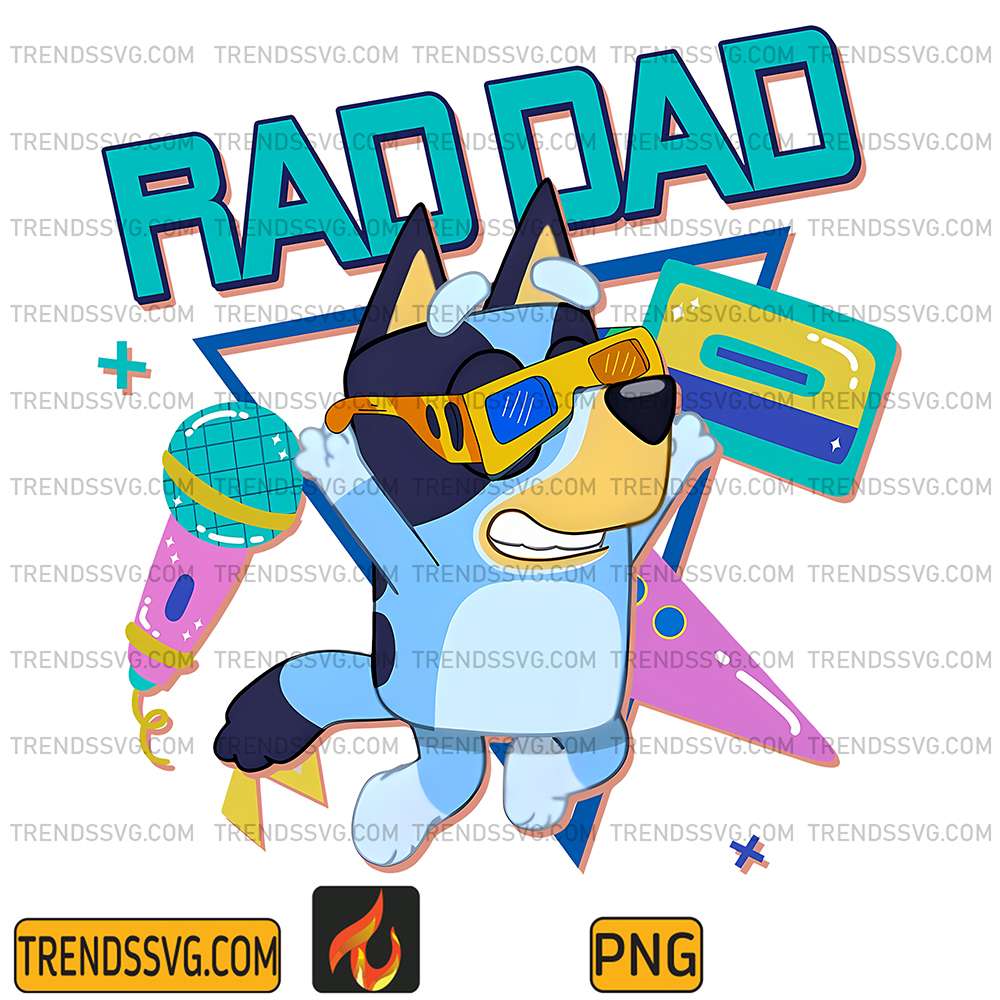Bluey-Rad-Dad-Bandit-Heeler-Dancing-Png