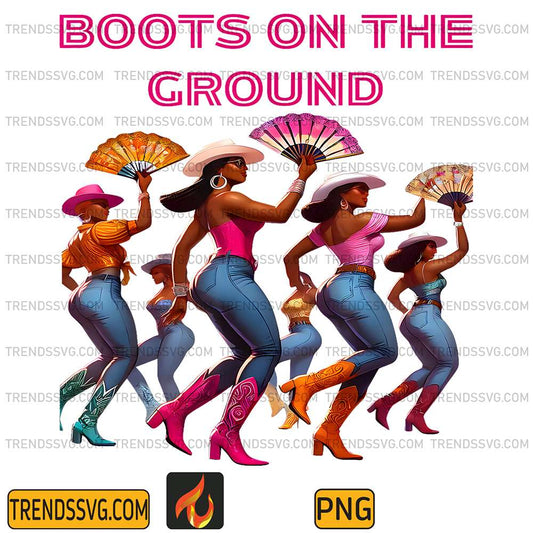 Boots-On-The-Ground-Line-Dancing-Queens-Black-Group-Dance-Png