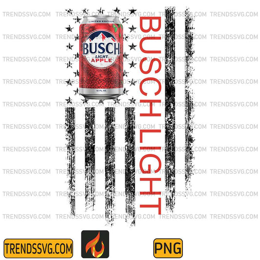 Busch-Light-Apple-American-Flag-Png