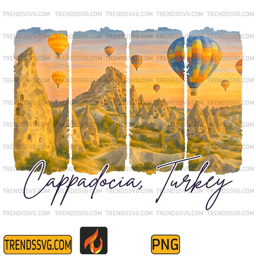 Cappadocia-Turkey-Travel-Brushstroke-Cappadocia-Souvenir-Png