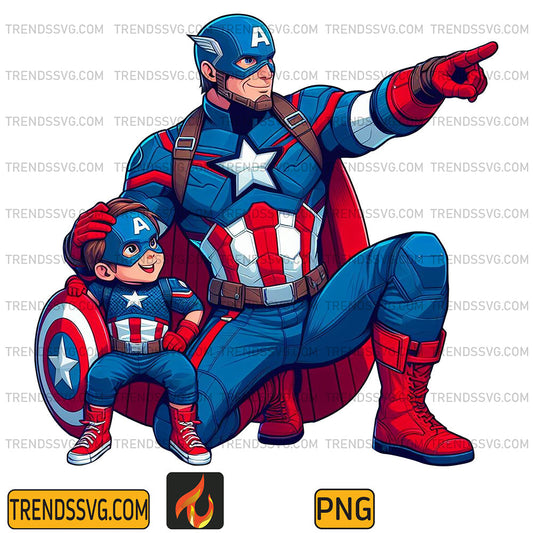 Captain-America-Dad-And-Son-Png