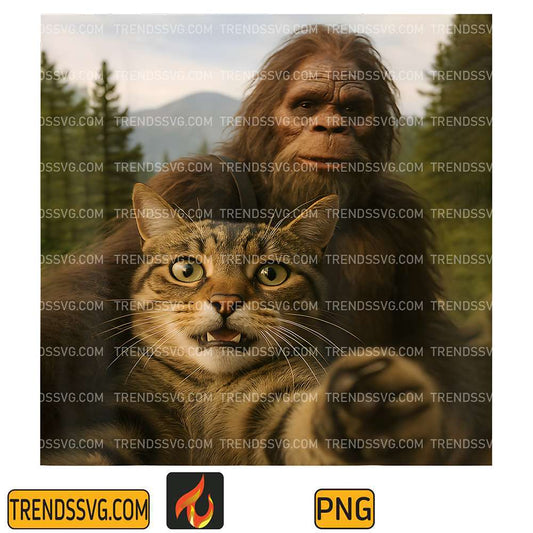 Cat-Bigfoot-Sasquatch-Selfie-Photo-Png
