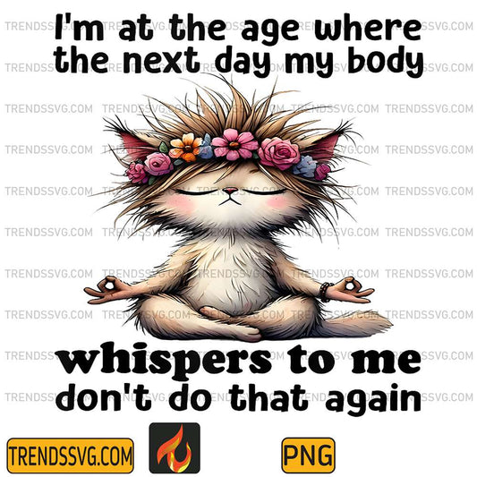 Cat-I-m-At-A-Age-Where-The-Next-Day-My-Body-Whisper-To-Me-Don-t-Do-That-Again-Png