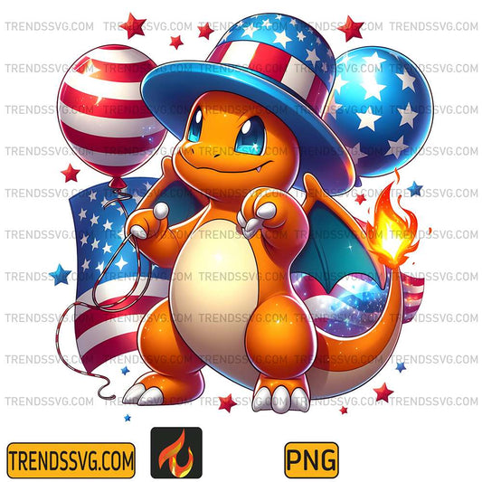 Charmander-America-4th-Of-July-Png