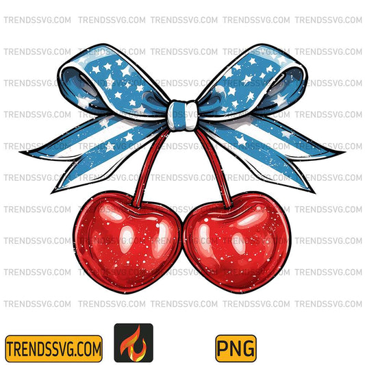 Cherry-Coquette-Bow-4th-Of-July-Png