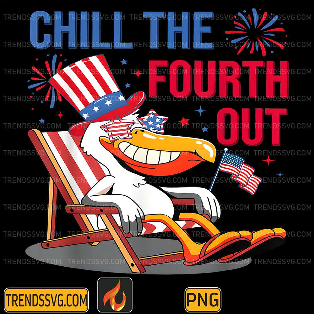 Chill-The-Fourth-Out-Pelican-4th-Of-July-Patriotic-Png