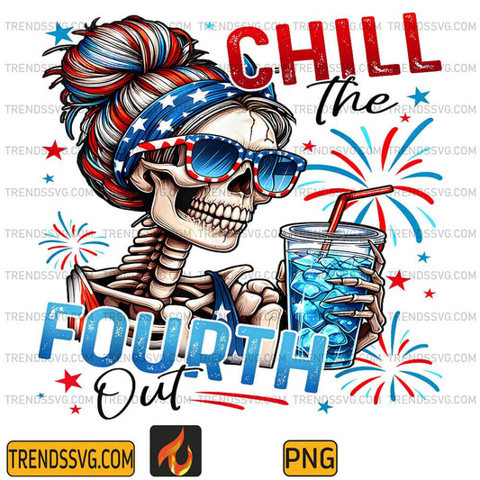 Chill-The-Fourth-Out-Skeleton-4th-Of-July-Png