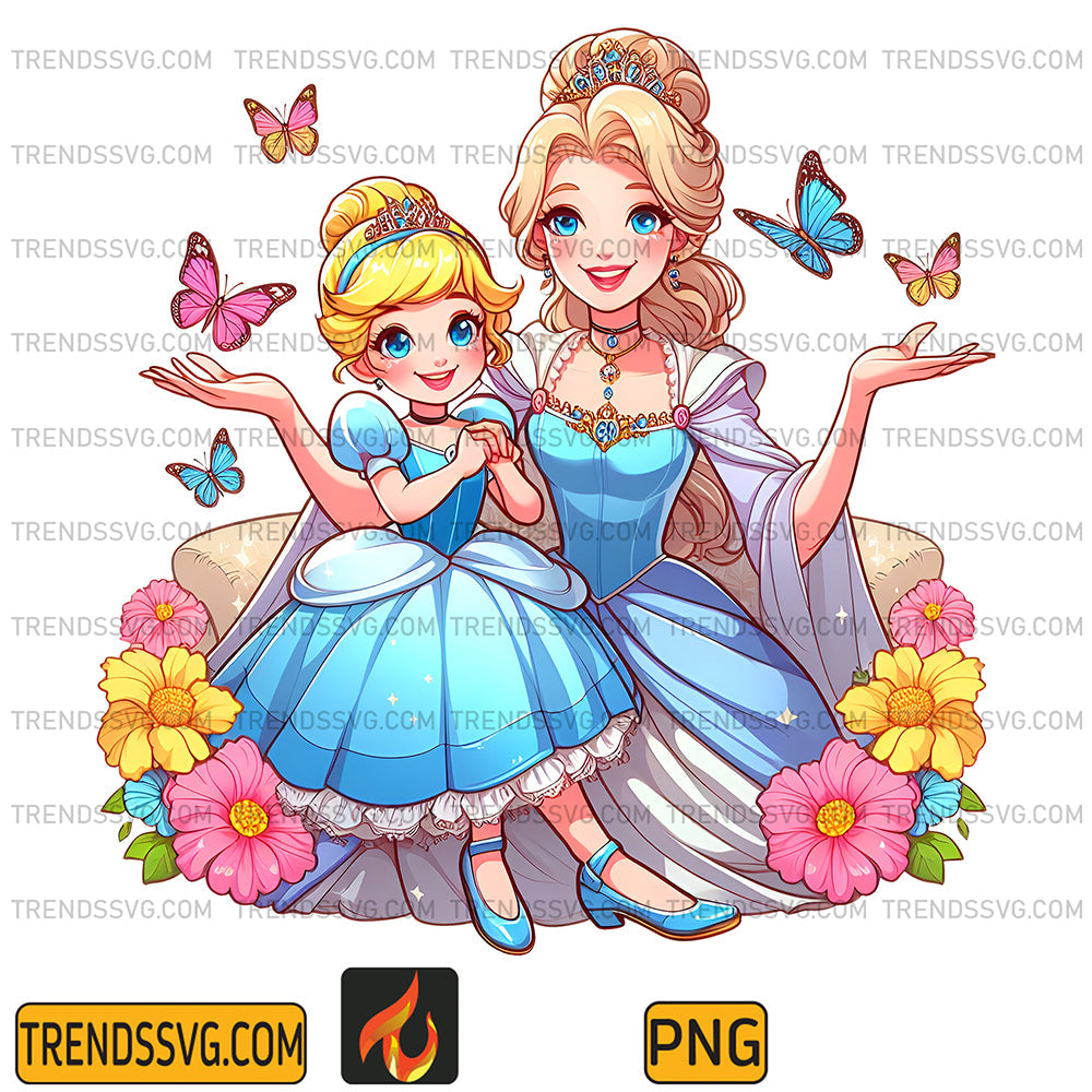 CinderellaMomAndDaughterPrincessPng