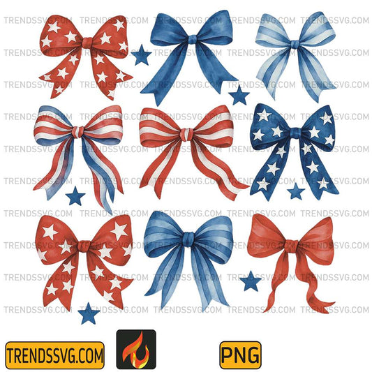 Coquette-Bow-America-4th-Of-July-Png