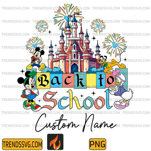 Custom-Name-Back-To-School-Disney-Castle-Png
