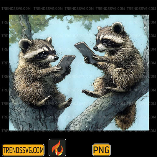 Cute-Baby-Raccoon-Texting-Adorable-Wildlife-Animal-Love-Png