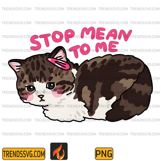 CutePinkCatStopMeanToMePng