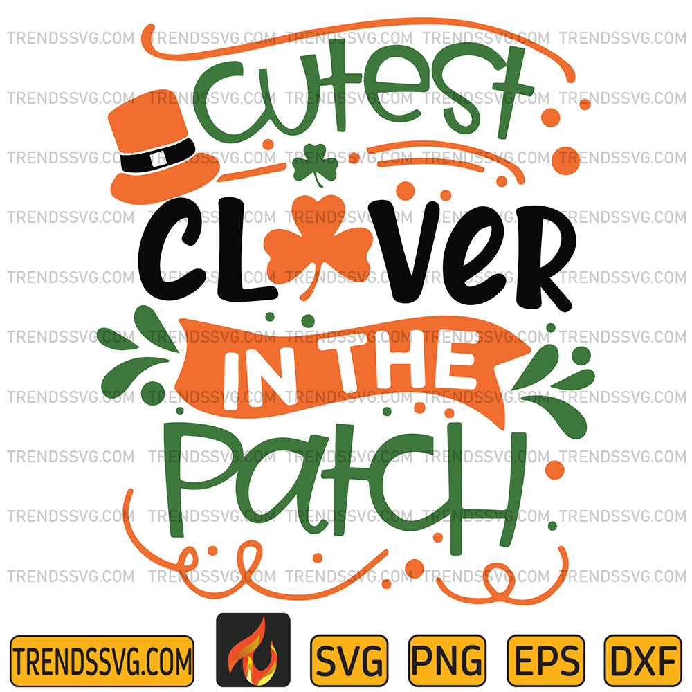 CutestCloverInThePatchShamrockStPatricksDaySvg