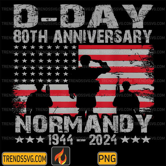 D-Day-80th-Anniversary-Normandy-1944-2024-US-Flag-Png
