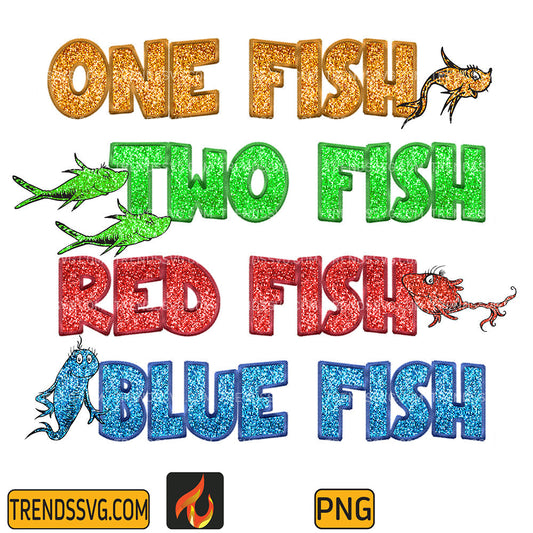 Dr Seuss One Fish Two Fish Red Fish Blue Fish Png TRENDSSVG
