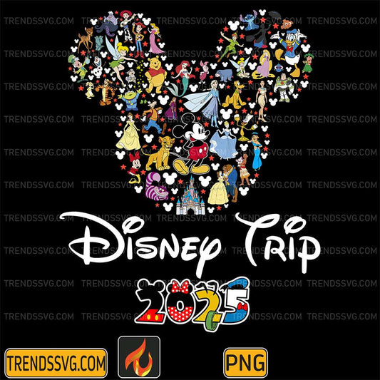 Disney-All-Characters-Mickey-Mouse-Family-Trip-2025-Png